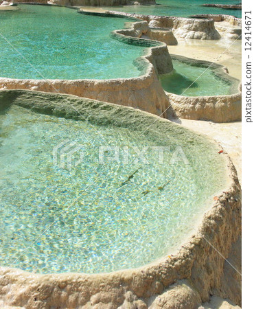 limestone pools of Huanglong National Park limestone pools of Huanglong National Park 12414671