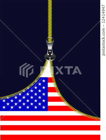Zipper open USA flag with place for text. Vector illustration Zipper open USA flag with place for text. Vector illustration 12414947