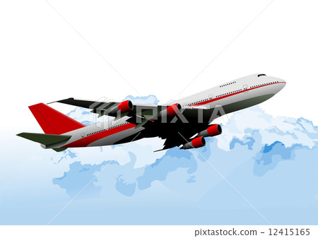 Airplane on the air. Vector illustration 12415165