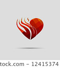 Fire Heart Vector Illustration 12415374
