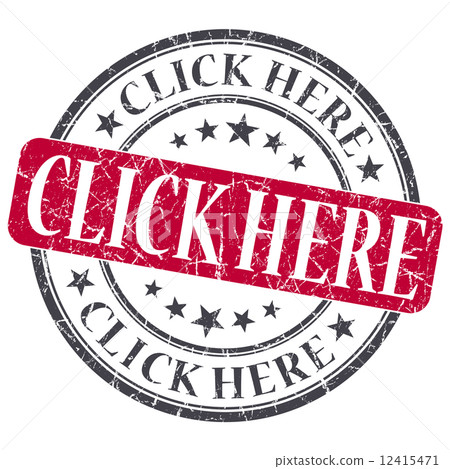 Click Here red grunge round stamp on white background 12415471