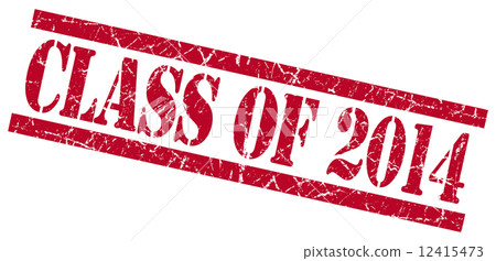 class of 2014 red square grungy isolated rubber stamp 12415473