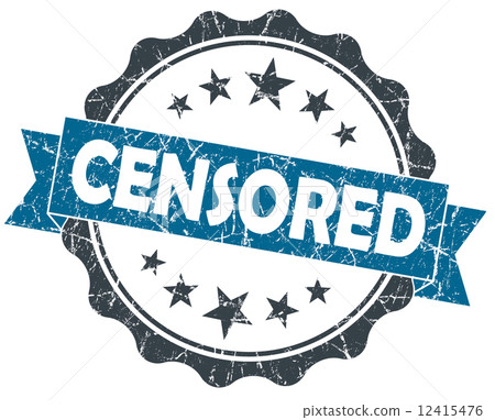 Censored blue grunge vintage seal isolated on white 12415476