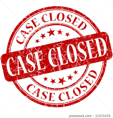 Case closed grunge red round stamp 12415478