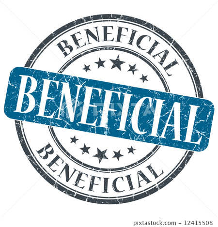 Beneficial blue grunge textured vintage isolated stamp 12415508