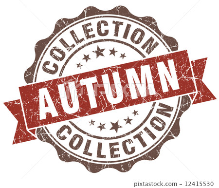 Autumn collection brown grunge retro style isolated seal 12415530