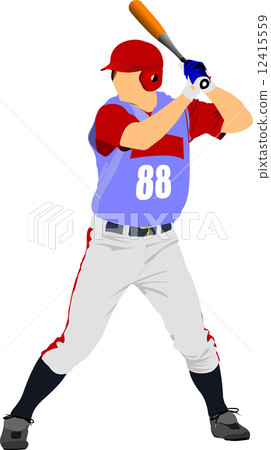 Baseball Player Clipart Icon Vector Image Stock Vector (Royalty Free)  2323921065