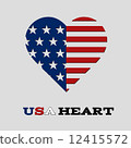 The American Flag Heart Vector Illustration 12415572