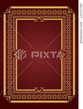 Gold ornament on brown background. Can be used as invitation car Gold ornament on brown background. Can be used as invitation car 12415789