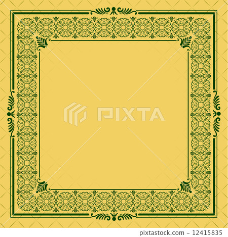 Oriental ornament on yellow background. Can be used as invitatio 12415835