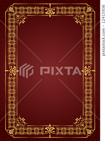 Stock Illustration: Gold ornament on brown background. Can be used as invitation car