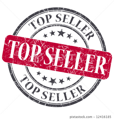 Top Seller red grunge round stamp on white background 12416185