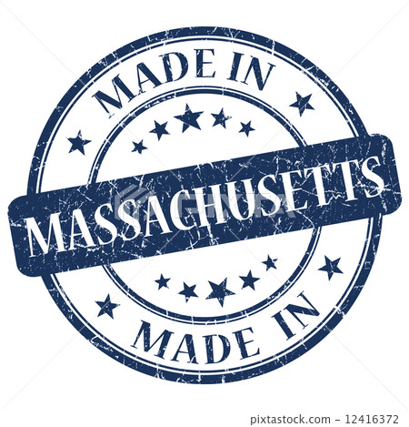 made in Massachusetts blue round grunge isolated stamp 12416372