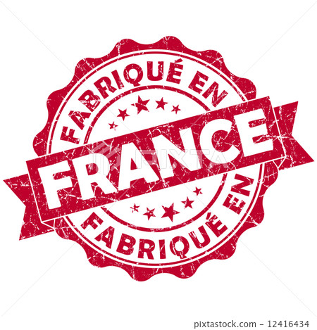 made in France red grunge seal 12416434