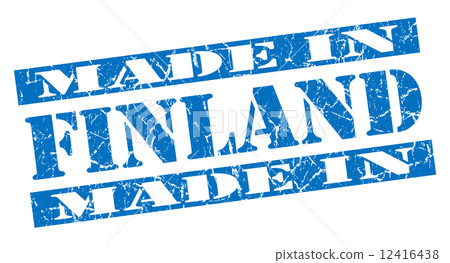 made in Finland grunge blue stamp 12416438