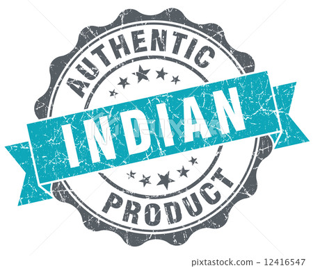 Indian product blue grunge retro style isolated seal Indian product blue grunge retro style isolated seal 12416547