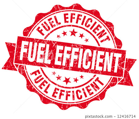 Fuel efficient grunge red vintage round isolated seal 12416714