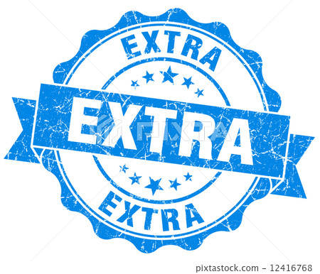 Extra blue vintage seal isolated on white 12416768