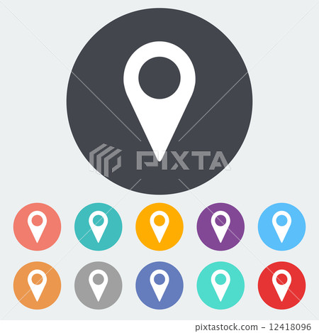 Map pointer single icon. Map pointer single icon. 12418096