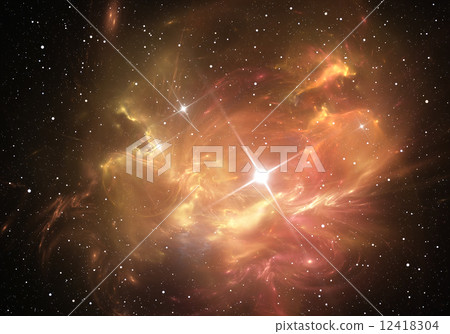 Supernova explosion with nebula in the background 12418304