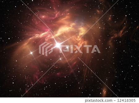 Supernova explosion with nebula in the background - Stock Illustration ...
