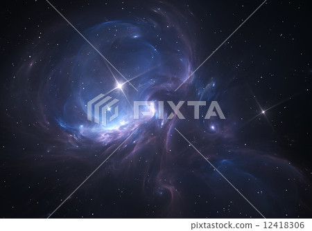 Space Nebula. Cloud of gas and dust blocks the light of distant stars. Space Nebula. Cloud of gas and dust blocks the light of distant stars. 12418306