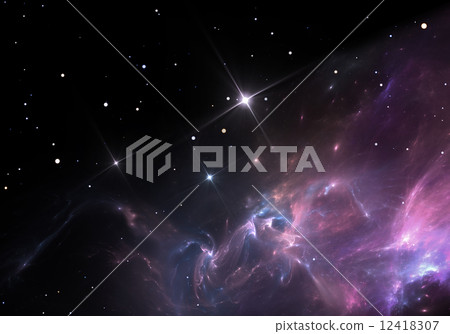 Nebula. Cloud of gas and dust blocks the light of distant stars. Nebula. Cloud of gas and dust blocks the light of distant stars. 12418307