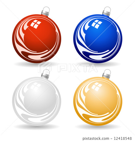 Colorful Christmas balls - Stock Illustration [12418548] - PIXTA