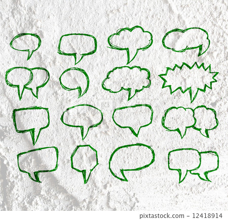 Speech Bubble background design on Cement wall texture backgroun 12418914