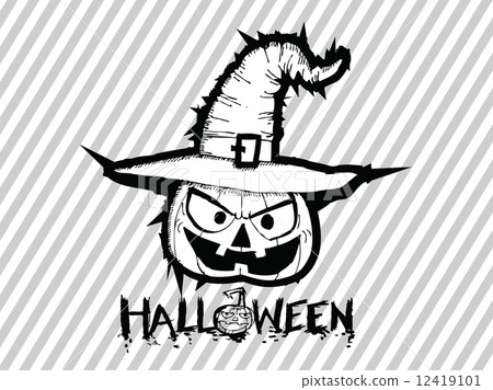 Halloween card with pumpkin 12419101
