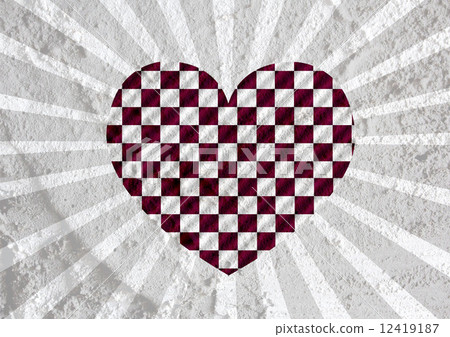 Love checkered flag sign heart symbol on Cement wall texture ba Love checkered flag sign heart symbol on Cement wall texture ba 12419187