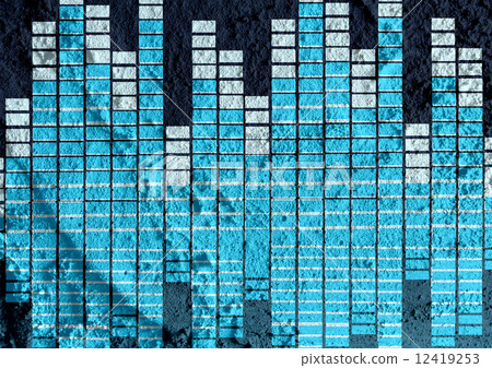 Sound Equalizer  on Cement wall texture background design 12419253