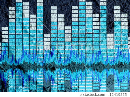 Sound Equalizer  on Cement wall texture background design 12419255