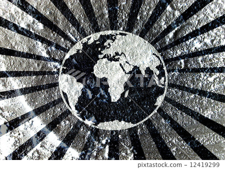 Globe earth idea on Cement wall texture background design Globe earth idea on Cement wall texture background design 12419299