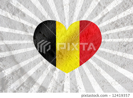Love Belgium  flag sign heart symbol on Cement wall texture bac 12419357
