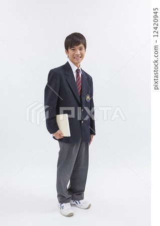 People Junior high school student white back image People Junior high school student white back image 12420945