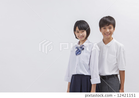 People Junior high school student white back image People Junior high school student white back image 12421151