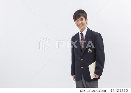 People Junior high school student white back image 12421210