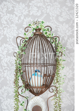 Birdcage and fake bird for decoration Birdcage and fake bird for decoration 12421320