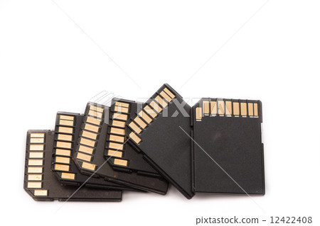 Stack black memory SD card isolated 12422408
