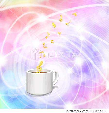 Melody rising from coffee and score Melody rising from coffee and score 12422963