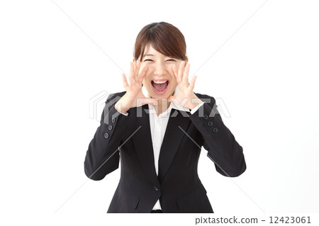 一個女人歡呼的西裝喊 一個女人歡呼的西裝喊 12423061