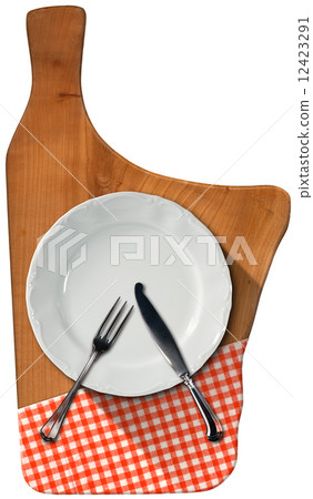Cutting Board with Plate and Cutlery Cutting Board with Plate and Cutlery 12423291