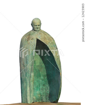 Statue of Pope John Paul II in a park near the Termini  station 12423903