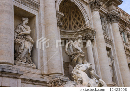 Detail of Trevi Fountain in Rome, Italy 12423908