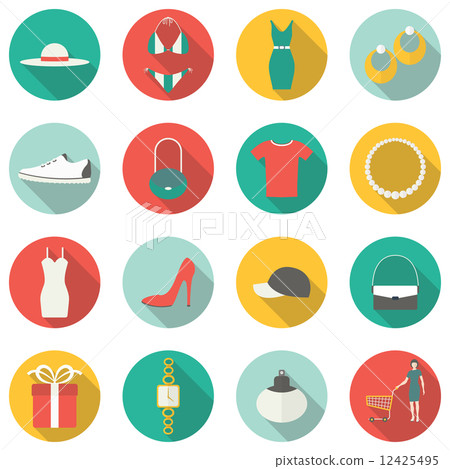 Shopping flat icons. 12425495
