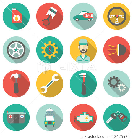 Car service flat icons.  12425521
