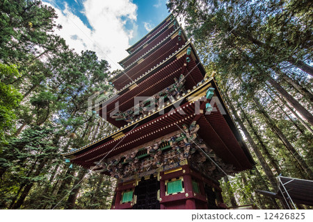 The five-fold tower of Nikko Toshogu Shrine The five-fold tower of Nikko Toshogu Shrine 12426825