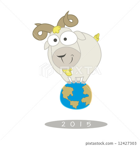Illustration of Funny Goat Stand on Earth Illustration of Funny Goat Stand on Earth 12427303