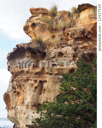 Rock skin of the picture island 12427434